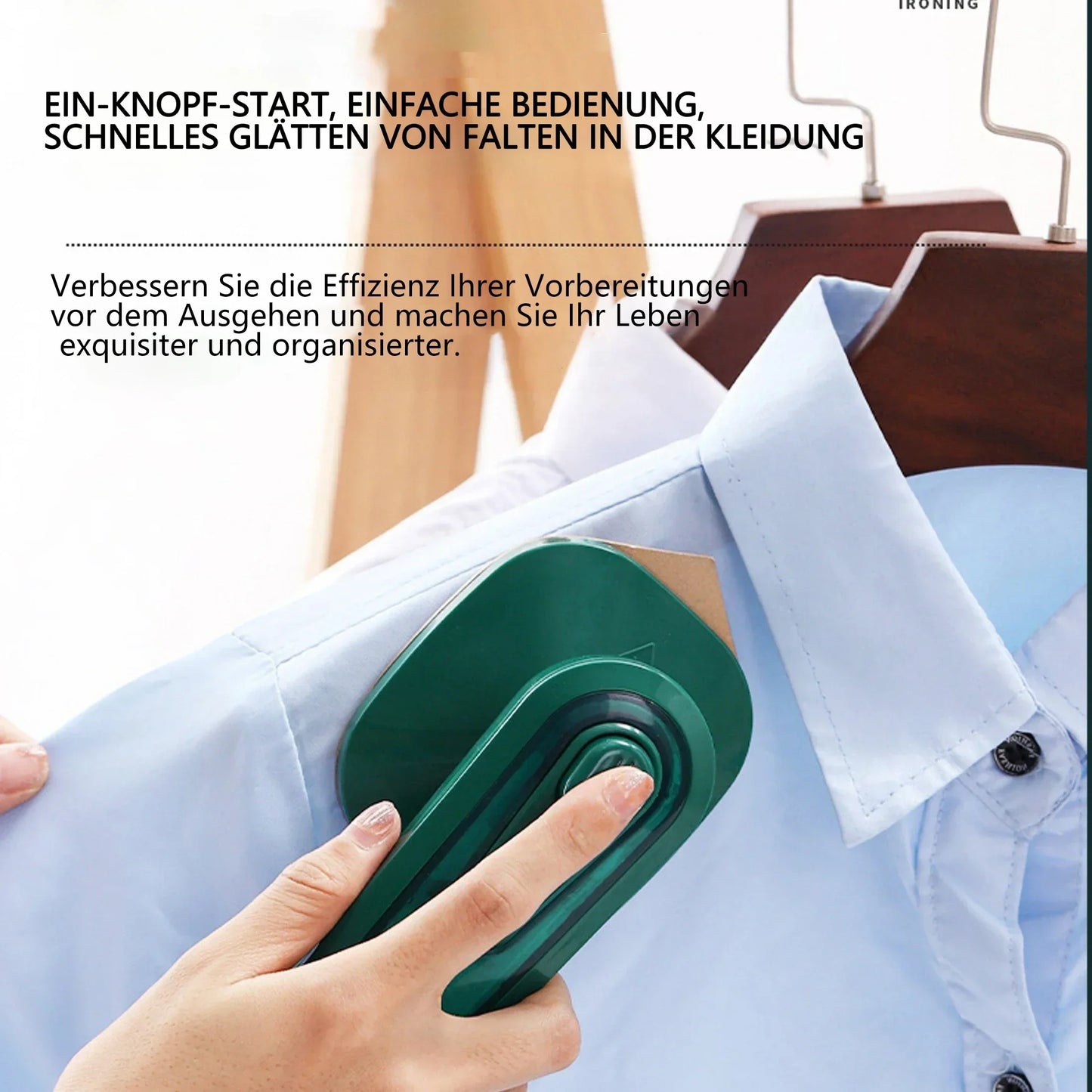 Tragbarer Dampfglätter, 60ml sichtbarer Wassertank, 30 Sekunden Aufheizzeit, Dampfbügeleisen für Haushalt, Dienstreise